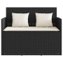 Gartenbank mit Kissen synthetisches Rattan schwarz von , Gartenbänke - Ref: Foro24-365760, Preis: 175,50 €, Rabatt: %