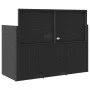 Garden bench with black synthetic rattan cushions by , garden benches - Ref: Foro24-365760, Price: 224,62 €, Discount: %