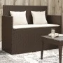 Garden bench with brown synthetic rattan cushions by , garden benches - Ref: Foro24-365762, Price: 206,86 €, Discount: %