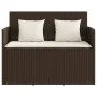 Garden bench with brown synthetic rattan cushions by , garden benches - Ref: Foro24-365762, Price: 206,86 €, Discount: %