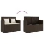 Garden bench with brown synthetic rattan cushions by , garden benches - Ref: Foro24-365762, Price: 206,86 €, Discount: %