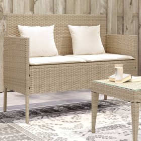 Banco de jardín con cojines ratán sintético beige de , Bancos de jardín - Ref: Foro24-365774, Precio: 168,11 €, Descuento: %