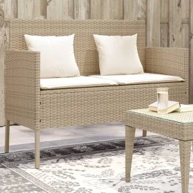 Gartenbank mit Kissen synthetisches Rattan beige von , Gartenbänke - Ref: Foro24-365774, Preis: 176,26 €, Rabatt: %
