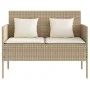 Garden bench with beige synthetic rattan cushions by , garden benches - Ref: Foro24-365774, Price: 176,26 €, Discount: %
