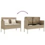Garden bench with beige synthetic rattan cushions by , garden benches - Ref: Foro24-365774, Price: 176,26 €, Discount: %