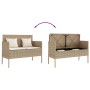 Gartenbank mit Kissen synthetisches Rattan beige von , Gartenbänke - Ref: Foro24-365774, Preis: 168,11 €, Rabatt: %