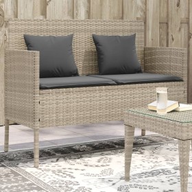 Gartenbank mit Kissen synthetisches Rattan hellgrau von , Gartenbänke - Ref: Foro24-365776, Preis: 157,74 €, Rabatt: %