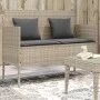 Light gray synthetic rattan bench with cushions by , garden benches - Ref: Foro24-365776, Price: 167,89 €, Discount: %