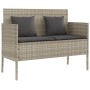 Light gray synthetic rattan bench with cushions by , garden benches - Ref: Foro24-365776, Price: 157,74 €, Discount: %