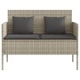 Light gray synthetic rattan bench with cushions by , garden benches - Ref: Foro24-365776, Price: 157,74 €, Discount: %