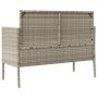 Light gray synthetic rattan bench with cushions by , garden benches - Ref: Foro24-365776, Price: 157,74 €, Discount: %