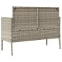 Light gray synthetic rattan bench with cushions by , garden benches - Ref: Foro24-365776, Price: 167,89 €, Discount: %