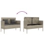 Light gray synthetic rattan bench with cushions by , garden benches - Ref: Foro24-365776, Price: 157,74 €, Discount: %