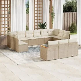 Garden sofa set with cushions 13 pieces beige synthetic rattan by , Garden sets - Ref: Foro24-3258859, Price: 878,16 €, Disco...