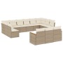 Garden sofa set with cushions 13 pieces beige synthetic rattan by , Garden sets - Ref: Foro24-3258859, Price: 849,63 €, Disco...