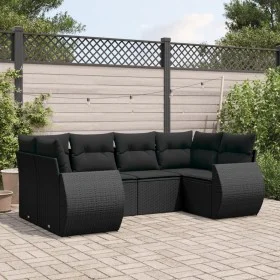 6-piece garden sofa set and black synthetic rattan cushions by , Modular outdoor sofas - Ref: Foro24-3221774, Price: 435,73 €...