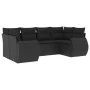 6-piece garden sofa set and black synthetic rattan cushions by , Modular outdoor sofas - Ref: Foro24-3221774, Price: 435,73 €...