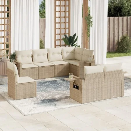 Juego de sofás de jardín con cojines beige 8 pzas ratán PE de , Conjuntos de jardín - Ref: Foro24-3252775, Precio: 657,44 €, ...