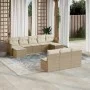 Gartensofa-Set mit beigen Kissen, 10-teilig, synthetisches Rattan von , Gartensets - Ref: Foro24-3258789, Preis: 621,73 €, Ra...