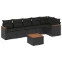 Set de comedor de jardín 7 pzas y cojines ratán sintético negro de , Conjuntos de jardín - Ref: Foro24-3258394, Precio: 455,1...