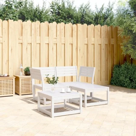 Gartensofa-Set 3-teilig aus massivem weißem Kiefernholz von , Gartensets - Ref: Foro24-3216986, Preis: 269,29 €, Rabatt: %
