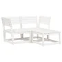 Gartensofa-Set 3-teilig aus massivem weißem Kiefernholz von , Gartensets - Ref: Foro24-3216986, Preis: 269,29 €, Rabatt: %