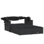 Double sun lounger with hood and black synthetic rattan cushions by , Loungers - Ref: Foro24-365807, Price: 360,08 €, Discoun...