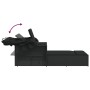 Double sun lounger with hood and black synthetic rattan cushions by , Loungers - Ref: Foro24-365807, Price: 348,89 €, Discoun...