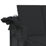 Double sun lounger with hood and black synthetic rattan cushions by , Loungers - Ref: Foro24-365807, Price: 348,89 €, Discoun...