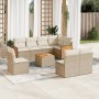 9-teiliges Gartensofa-Set mit beigen synthetischen Rattankissen von , Gartensets - Ref: Foro24-3260133, Preis: 583,62 €, Raba...