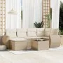 7-piece garden sofa set and beige synthetic rattan cushions by , Modular outdoor sofas - Ref: Foro24-3221667, Price: 527,54 €...