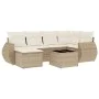 7-piece garden sofa set and beige synthetic rattan cushions by , Modular outdoor sofas - Ref: Foro24-3221667, Price: 527,54 €...