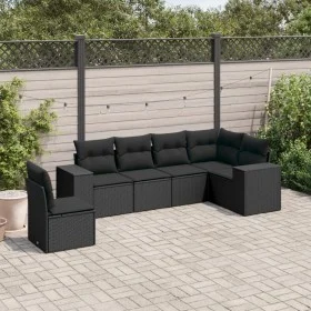 6-teilige Gartensofagarnitur und schwarze synthetische Rattankissen von , Gartensets - Ref: Foro24-3222624, Preis: 463,12 €, ...
