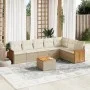 Garden sofa set with beige cushions 8 pcs PE rattan by , Garden sets - Ref: Foro24-3260119, Price: 563,21 €, Discount: %