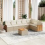 Gartensofa-Set mit beigen Kissen 8 Stück PE-Rattan von , Gartensets - Ref: Foro24-3260119, Preis: 555,46 €, Rabatt: %