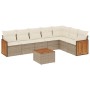 Gartensofa-Set mit beigen Kissen 8 Stück PE-Rattan von , Gartensets - Ref: Foro24-3260119, Preis: 555,46 €, Rabatt: %