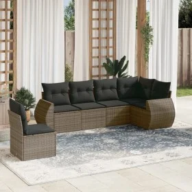 6-teiliges Gartenmöbel-Set und graue synthetische Rattankissen von , Gartensets - Ref: Foro24-3253767, Preis: 402,33 €, Rabat...