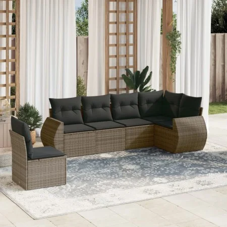 Set de muebles de jardín 6 pzas y cojines ratán sintético gris de , Conjuntos de jardín - Ref: Foro24-3253767, Precio: 402,29...