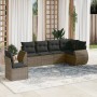 6-teiliges Gartenmöbel-Set und graue synthetische Rattankissen von , Gartensets - Ref: Foro24-3253767, Preis: 402,55 €, Rabat...