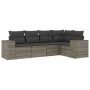 Juego de sofás jardín con cojines 5 pzas ratán sintético gris by , Garden sets - Ref: Foro24-3254867, Price: 346,63 €, Discou...