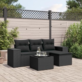 5-piece garden furniture set and black synthetic rattan cushions by , Garden sets - Ref: Foro24-3254812, Price: 335,29 €, Dis...