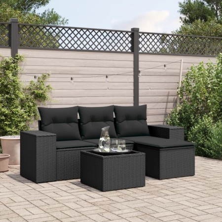 5-piece garden furniture set and black synthetic rattan cushions by , Garden sets - Ref: Foro24-3254812, Price: 335,29 €, Dis...