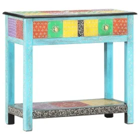 Hand-painted solid mango wood console table 80x35x75 cm by vidaXL, Side tables - Ref: Foro24-286160, Price: 188,51 €, Discoun...