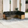 7-teiliges Gartensofa-Set mit grauen PE-Rattan-Kissen von , Gartensets - Ref: Foro24-3260289, Preis: 449,32 €, Rabatt: %