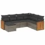 7-piece garden sofa set with gray PE rattan cushions by , Garden sets - Ref: Foro24-3260289, Price: 450,62 €, Discount: %
