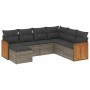 7-teiliges Gartensofa-Set mit grauen PE-Rattan-Kissen von , Gartensets - Ref: Foro24-3260289, Preis: 449,32 €, Rabatt: %