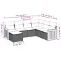 7-piece garden sofa set with gray PE rattan cushions by , Garden sets - Ref: Foro24-3260289, Price: 450,62 €, Discount: %