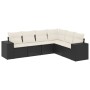 6-piece garden sofa set and black synthetic rattan cushions by , Garden sets - Ref: Foro24-3222605, Price: 354,48 €, Discount: %