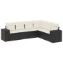 6-teiliges Gartensofa-Set und schwarze synthetische Rattankissen von , Gartensets - Ref: Foro24-3222605, Preis: 393,36 €, Rab...