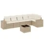 7-teiliges Gartensofa-Set und beigefarbene synthetische Rattankissen von , Gartensets - Ref: Foro24-3222597, Preis: 484,33 €,...